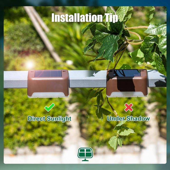Outdoor Solar Deck Lights Waterproof LED Warm Step Lights