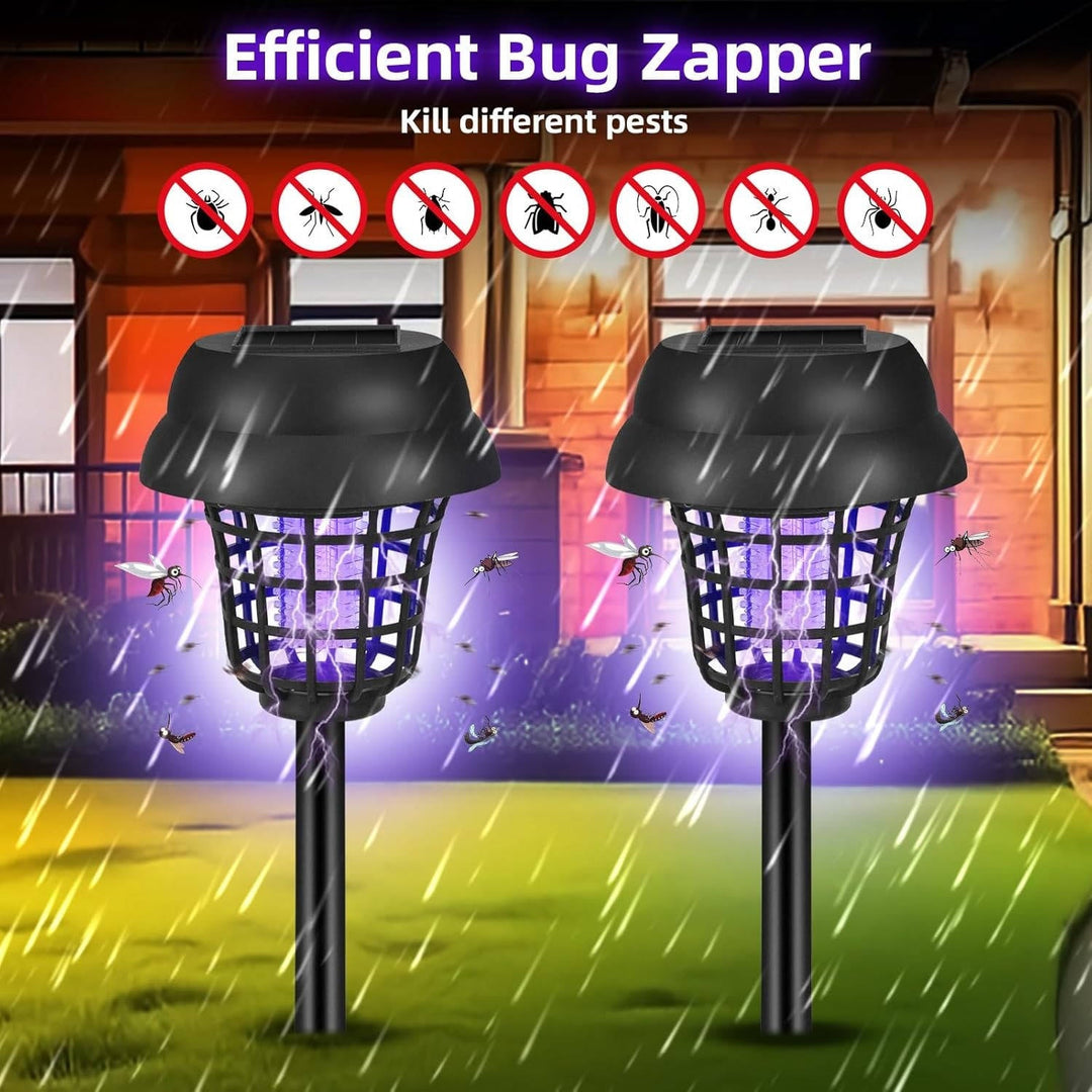 Outdoor Solar Bug Zapper Mosquito Trap Lamp for Patio and Backyard