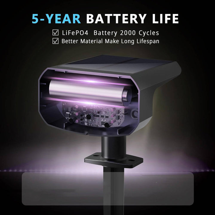 Outdoor Solar Spotlights IP65 Water-Resistant with Auto On/Off