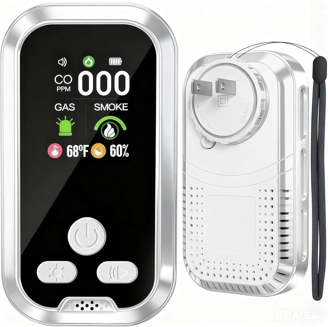 Carbon Monoxide Gas Detector with HD Display Smoke Alarm Temperature