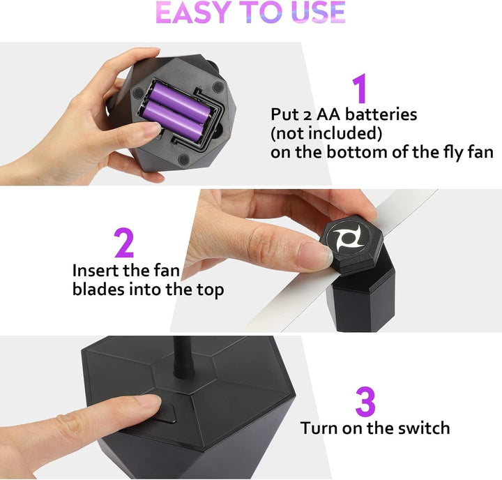 Indoor Outdoor Repellent Fan with Holographic Blades Portable Design