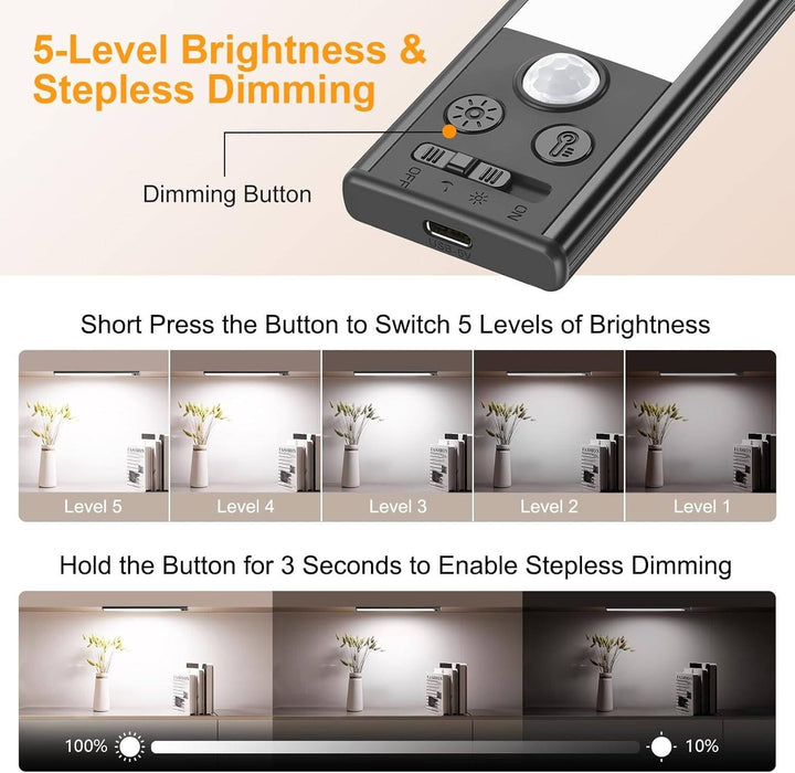 Rechargeable Motion Sensor Under Cabinet Lights Magnetic Pack