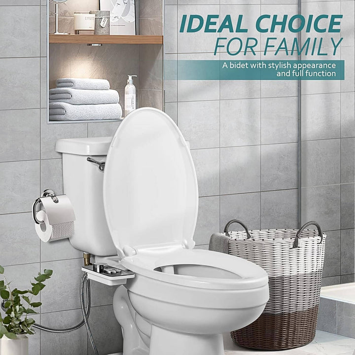 Self-Cleaning Bidet Toilet Attachment with Dual Nozzle Cold Water
