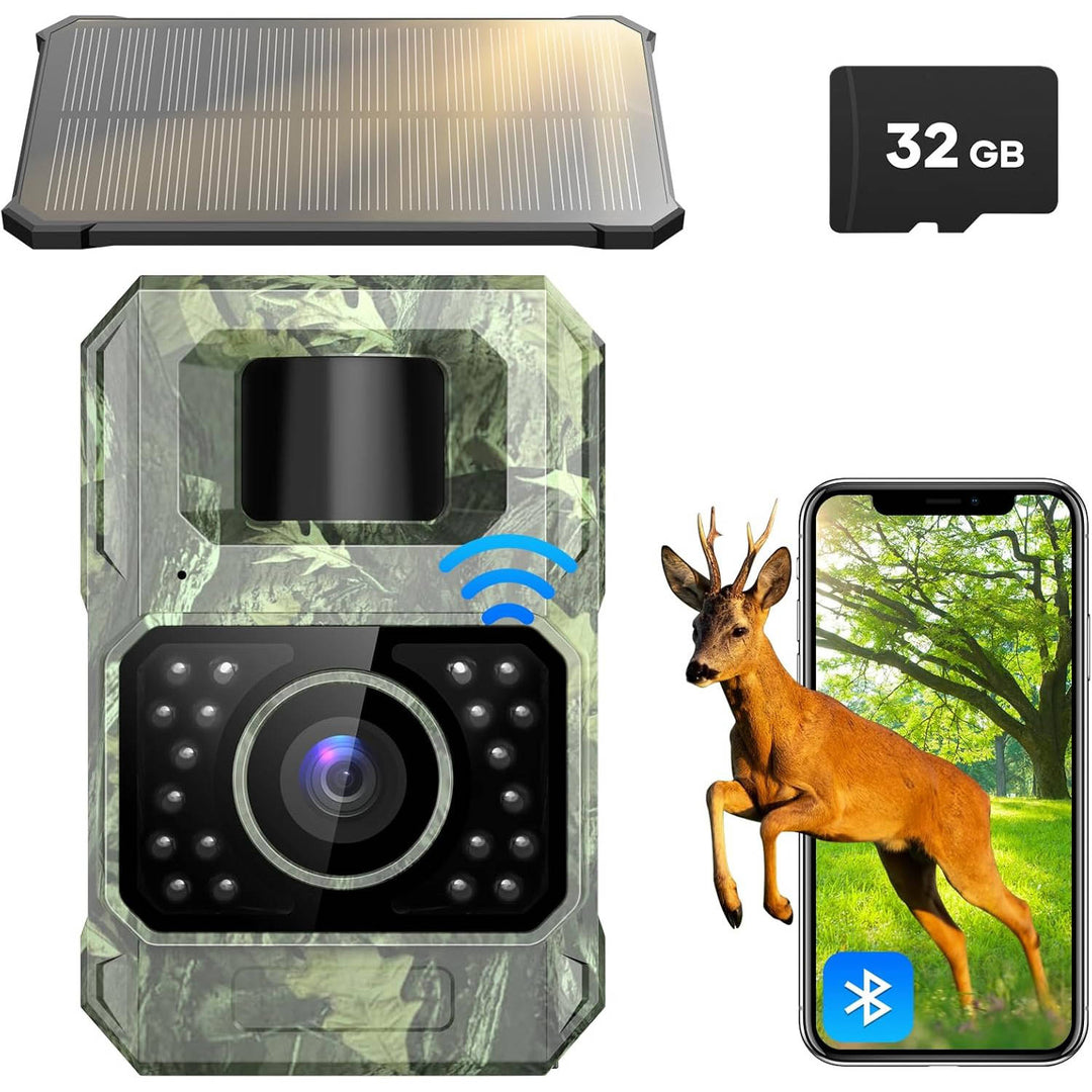 Wireless Solar Trail Camera WiFi Night Vision 48MP 30FPS - Lenila