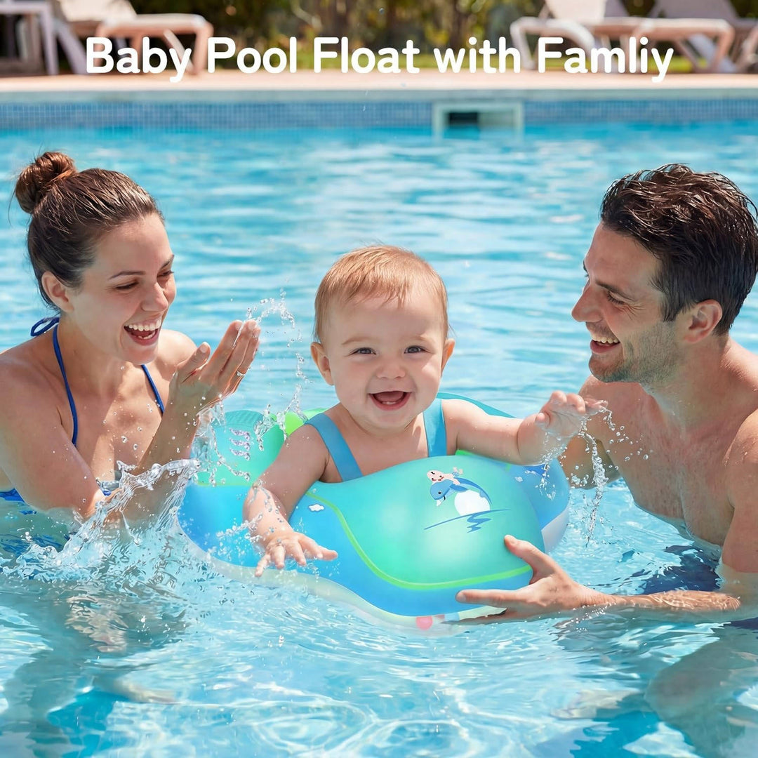 Baby Swim Float with Canopy UPF50 Plus Inflatable No-Flip Design