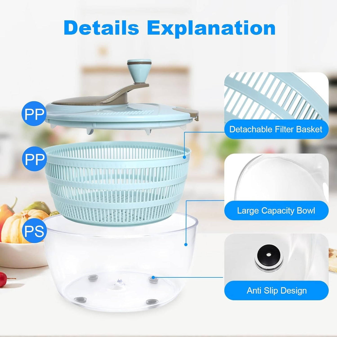 Salad Spinner with Double Drainage Holes Plastic Kitchen Tool