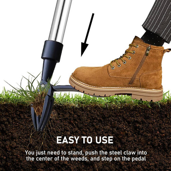 Garden Weed Puller Tool with Handle Root Remover Easy Use