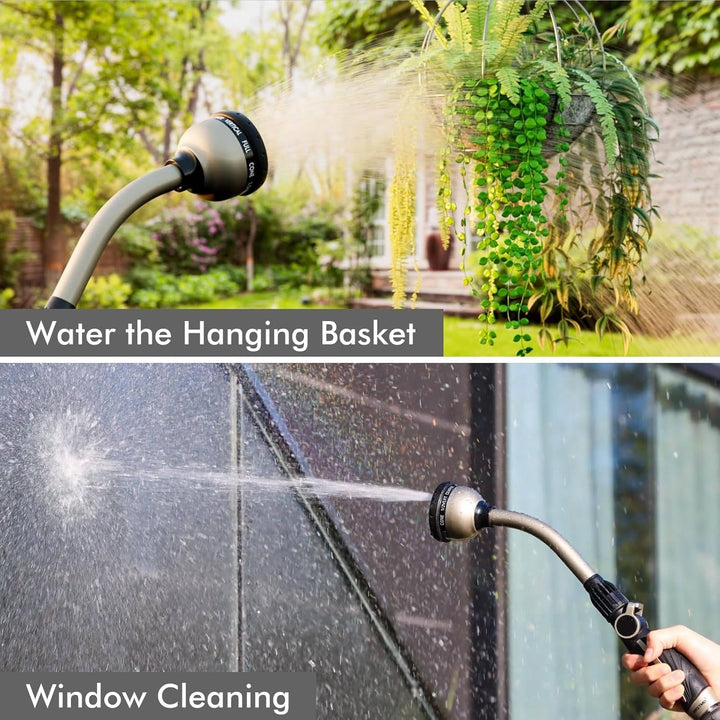 Garden Watering Wand Metal Heavy Duty Hose Nozzle Adjustable Spray