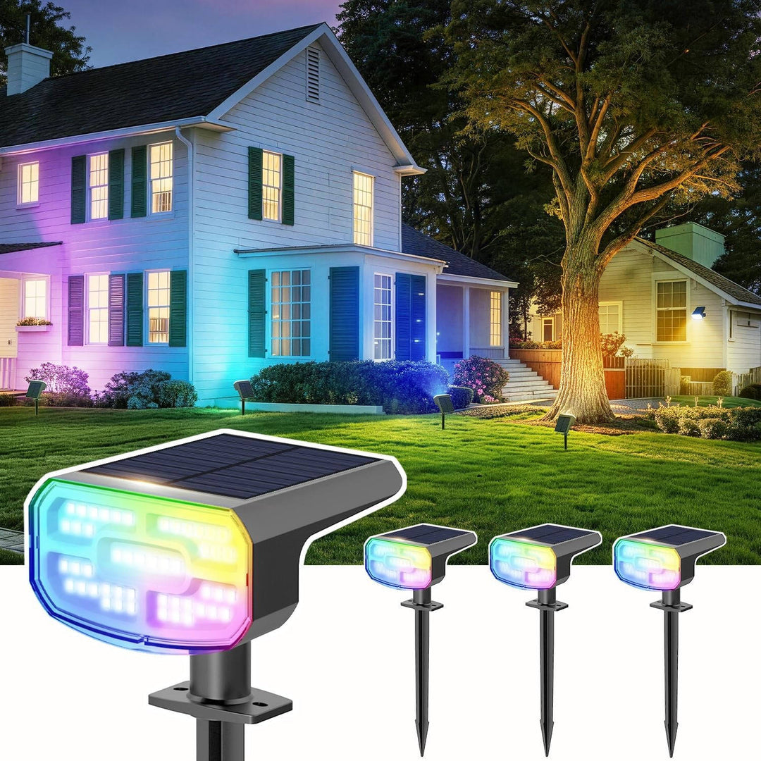 Outdoor Solar Spotlights IP65 Water-Resistant with Auto On/Off - Lenila