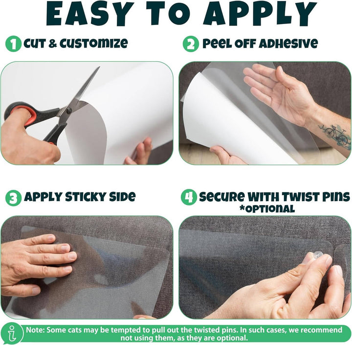 Clear Cat Scratch Furniture Protectors with Twist Pins Pack