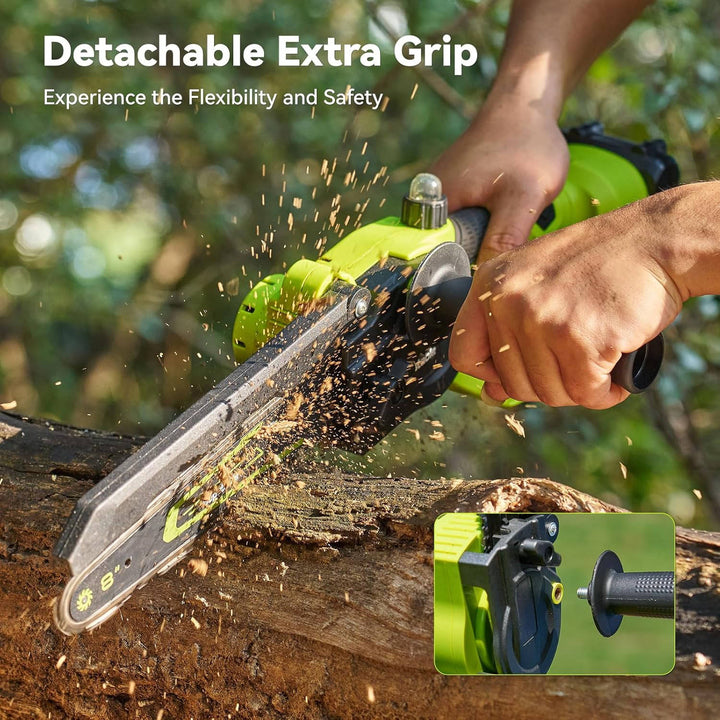 Cordless Mini Chainsaw 1000W with Battery Compact Wood Cutting Tool