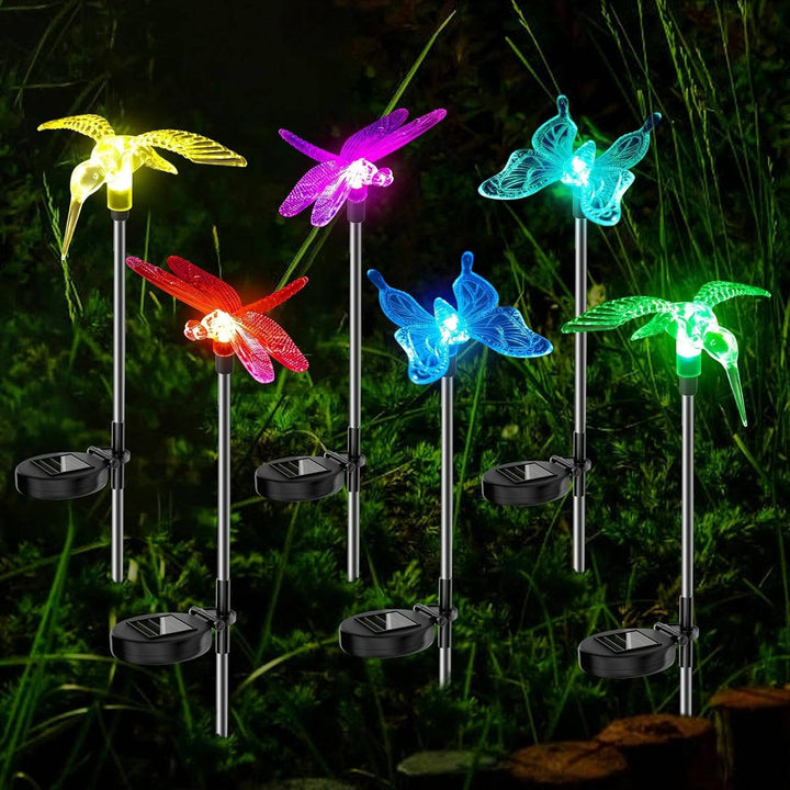 Solar Stake Lights Decorative LED Garden Figurines Outdoor Pathway - Lenila