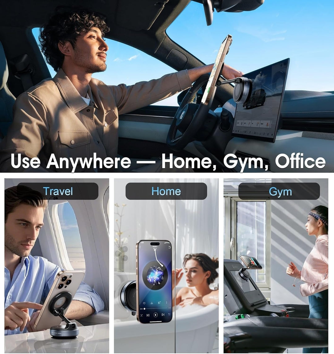 Universal Foldable Magnetic Car Phone Mount Hands- Design