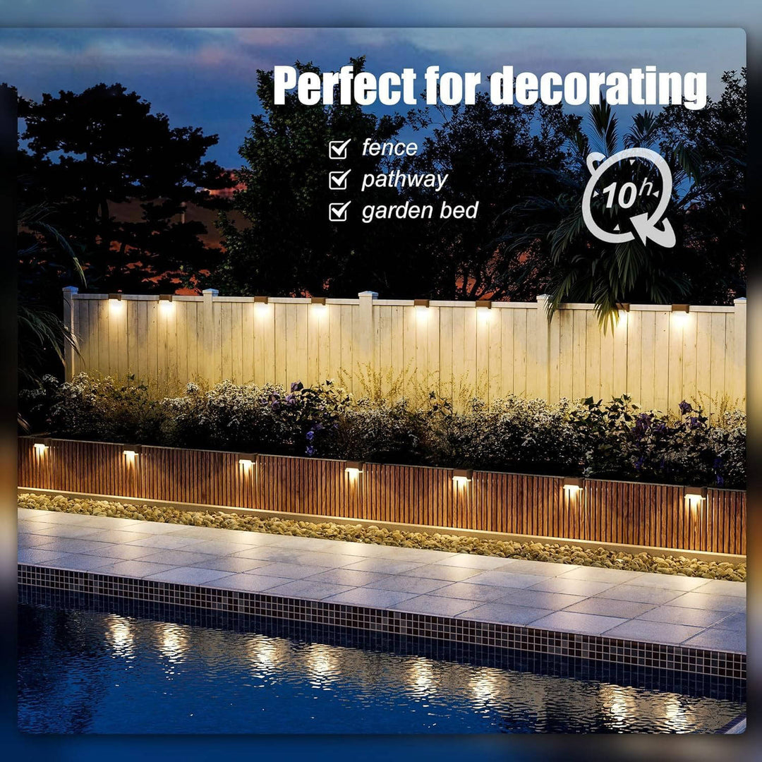 Outdoor Solar Deck Lights Waterproof LED Warm Step Lights