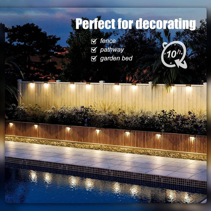 Outdoor Solar Deck Lights Waterproof LED Warm Step Lights