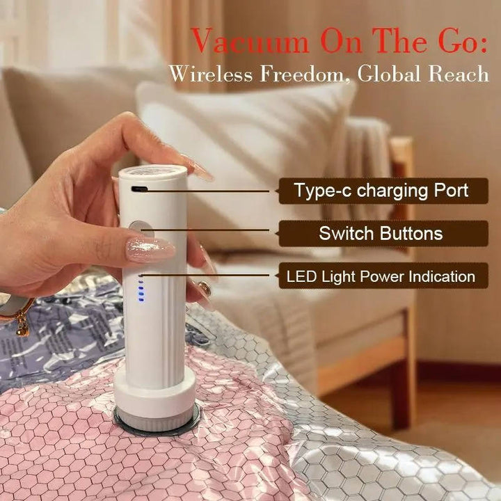 Travel Vacuum Compression Bags Set with Pump Cordless Space Saving