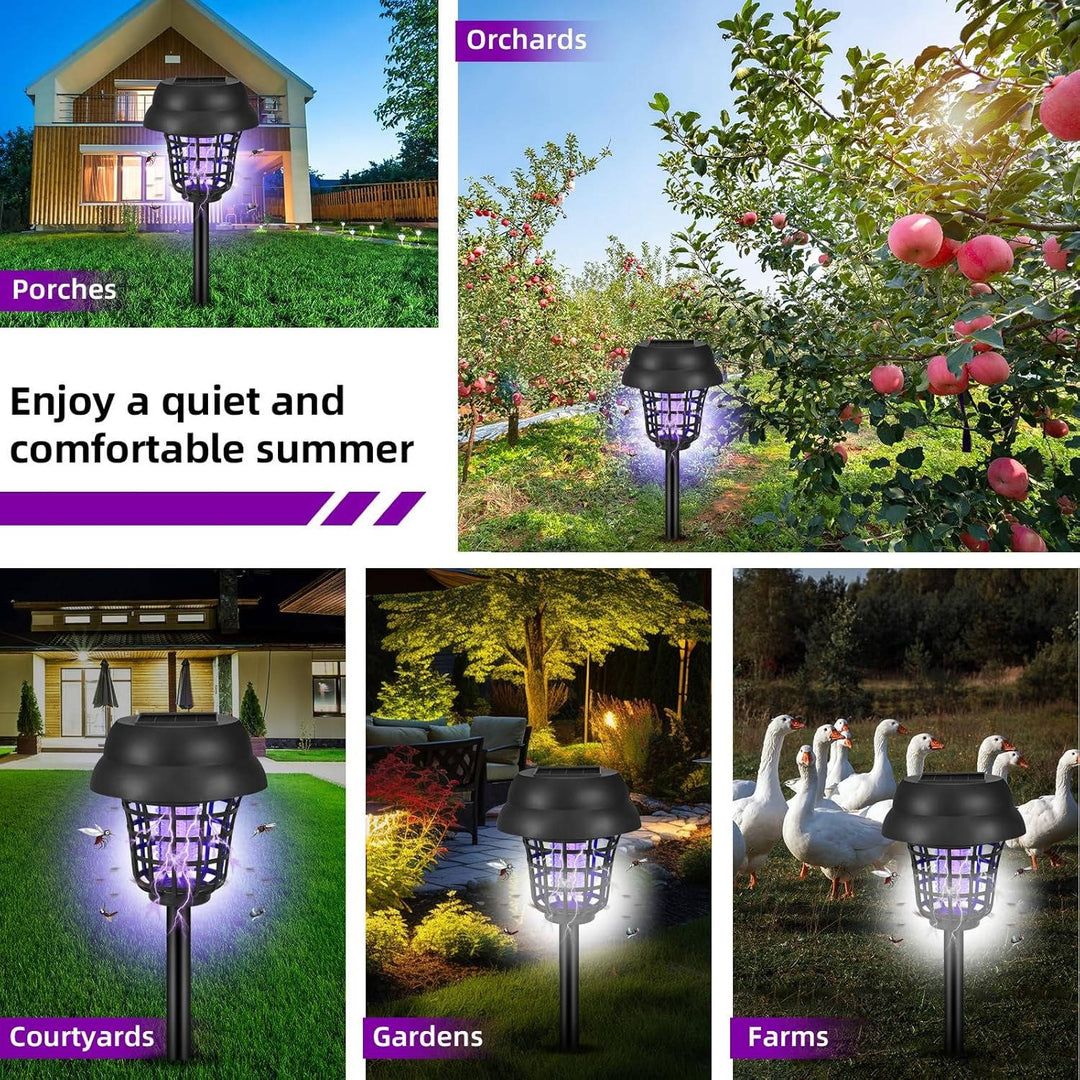 Outdoor Solar Bug Zapper Mosquito Trap Lamp for Patio and Backyard