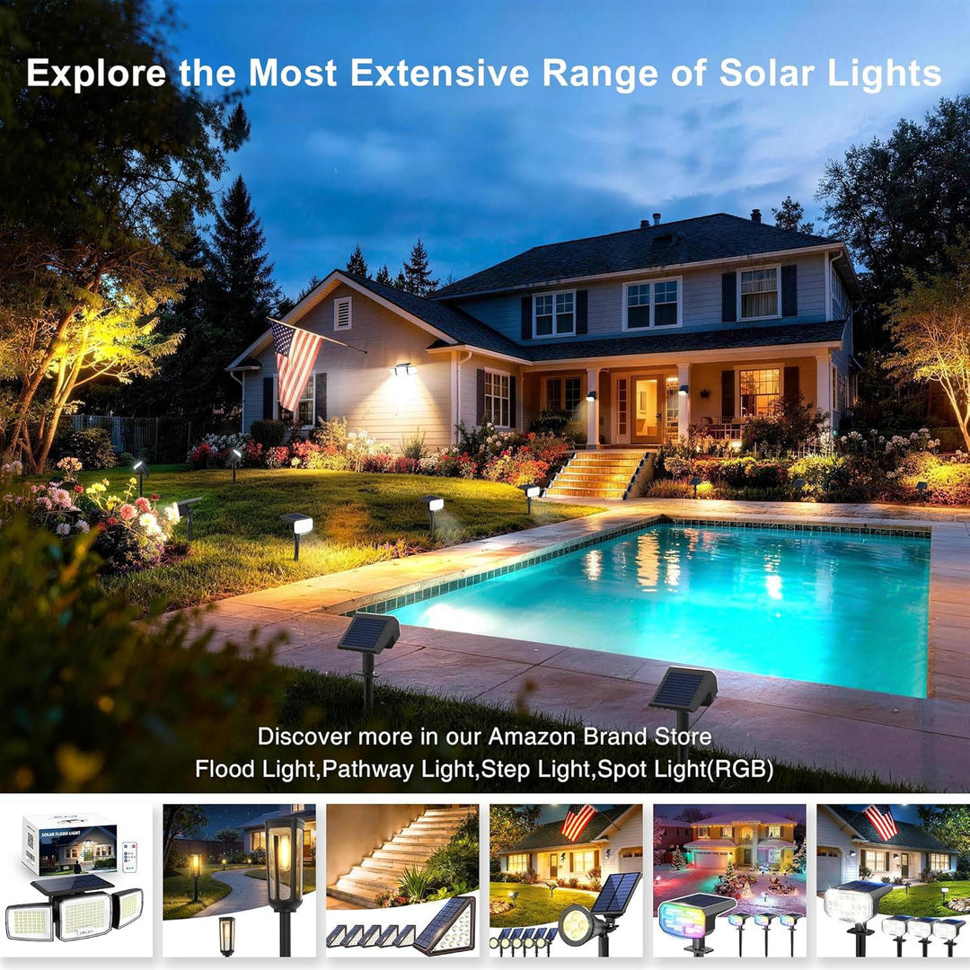 Outdoor Solar Spotlights IP65 Water-Resistant with Auto On/Off