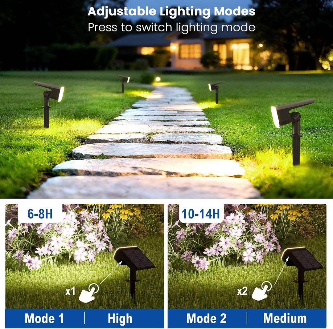Outdoor Solar Spotlights IP65 Water-Resistant with Auto On/Off