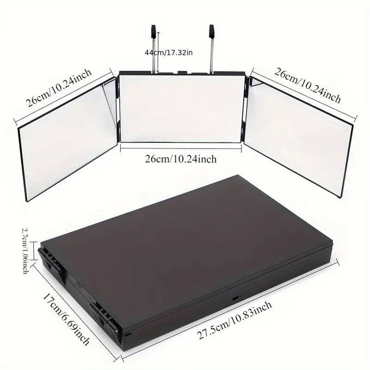 Portable Adjustable Tri-Fold Makeup Mirror Foldable Compact Design