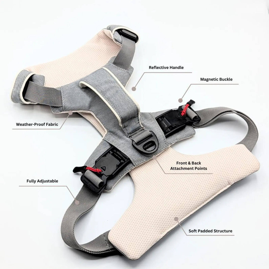 Pet Dog Harness Magnetic One-Hand Clip No-Pull Design