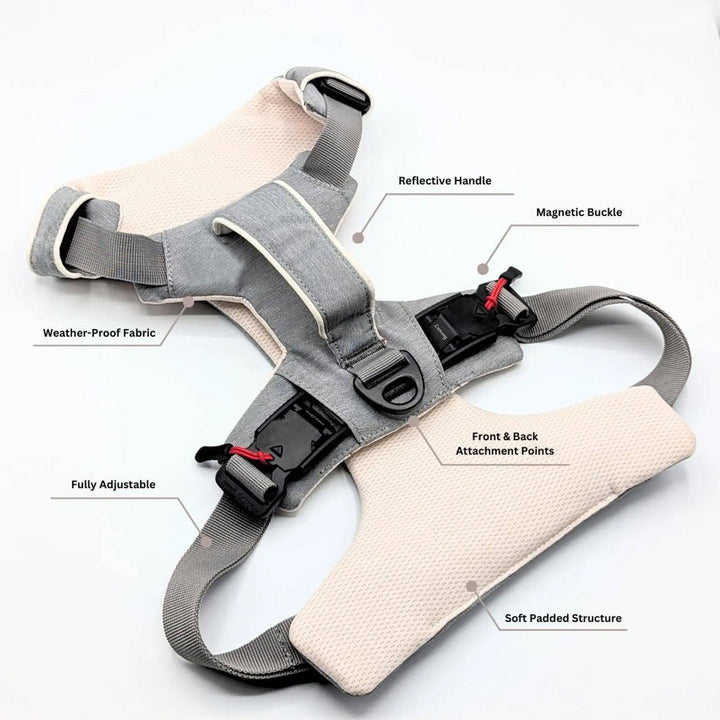 Pet Dog Harness Magnetic One-Hand Clip No-Pull Design
