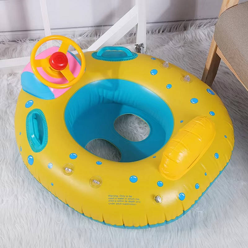 Kids Inflatable Swim Trainer Float PVC with Sun Shade Safe Fit