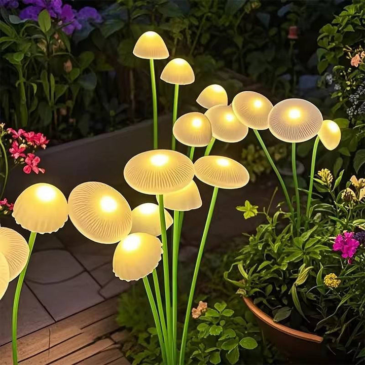 Outdoor Solar Mushroom Garden Lights LED Waterproof Dual Mode
