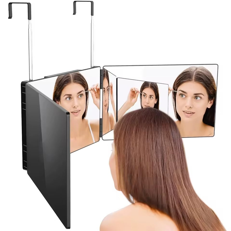 Portable Adjustable Tri-Fold Makeup Mirror Foldable Compact Design - Lenila