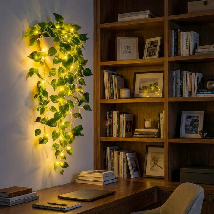 Artificial Hanging Ivy Garland with LED Lights Indoor Wall Decor