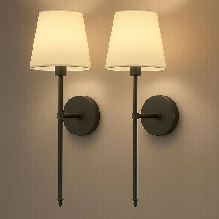 Indoor Wireless Fabric Wall Sconce Battery Operated Cordless Set