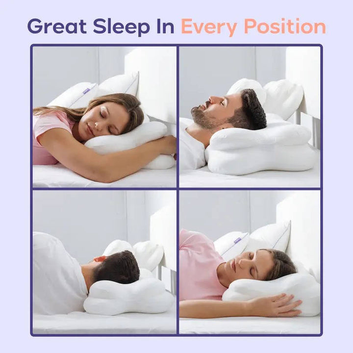 Ergonomic Memory Foam Pillow with Cooling Cover Dual Height Support