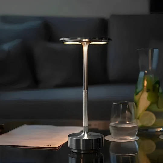 Wireless LED Table Lamp Electroplated Metal Touch Control