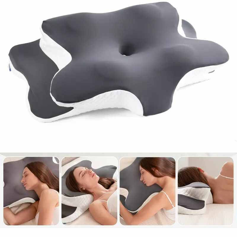 Adjustable Memory Foam Pillow with Neck and Shoulder Support - Lenila