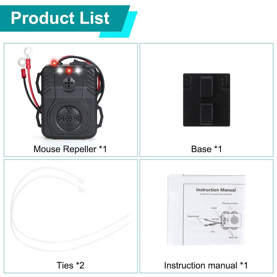 Ultrasonic Car Engine Rodent Repeller Electronic Pest Control Device