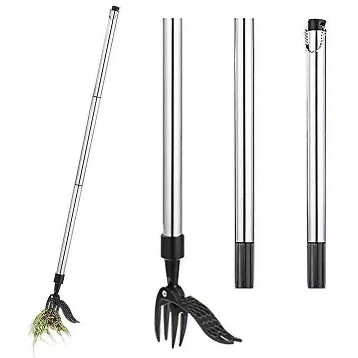 Garden Weed Puller Tool with Handle Root Remover Easy Use