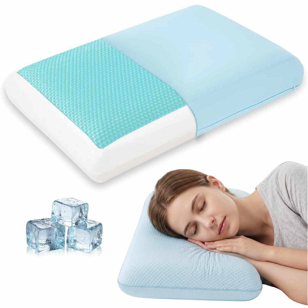Ergonomic Cooling Gel Memory Foam Pillow Contoured Neck Support - Lenila