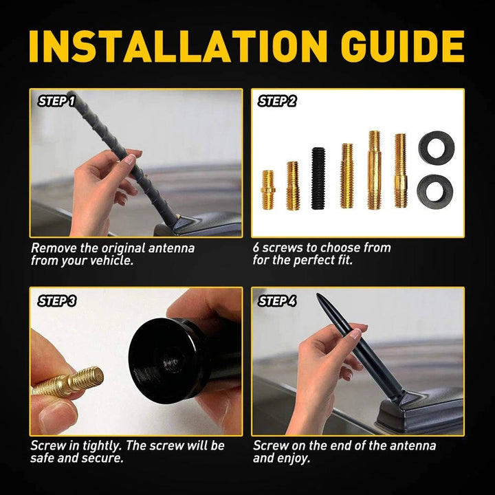 Universal Car Antenna Replacement with Adapter Bolts and Sealing Rings