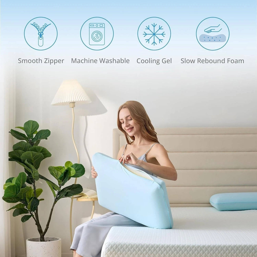 Ergonomic Cooling Gel Memory Foam Pillow Contoured Neck Support