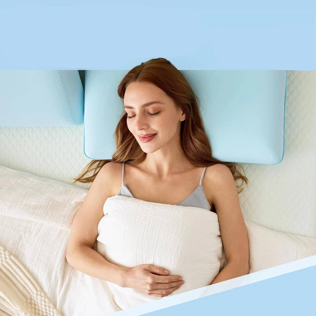 Ergonomic Cooling Gel Memory Foam Pillow Contoured Neck Support