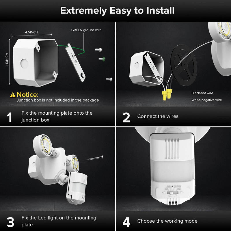 Outdoor Security LED Floodlight Motion Sensor 15W