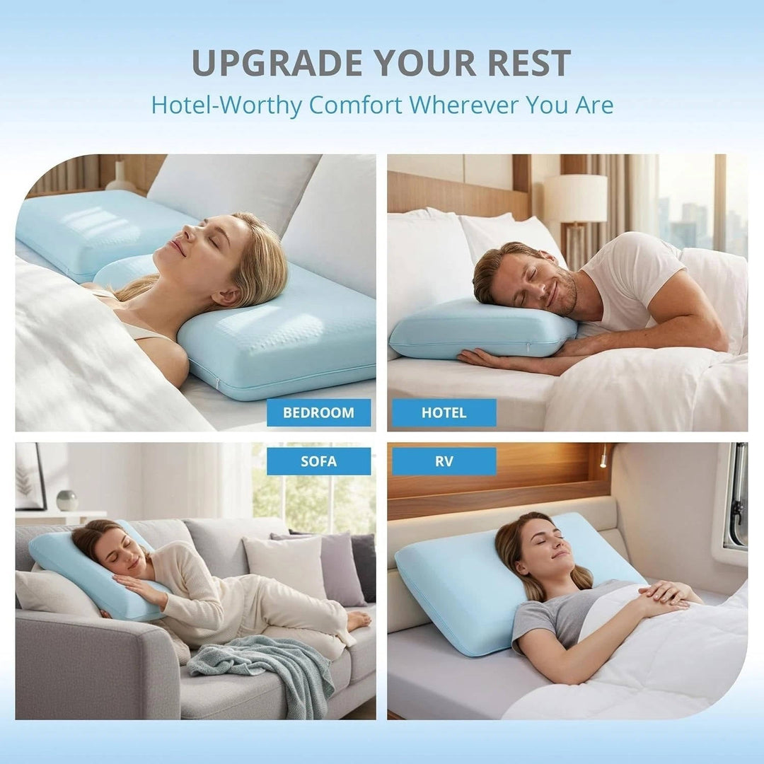 Ergonomic Cooling Gel Memory Foam Pillow Contoured Neck Support
