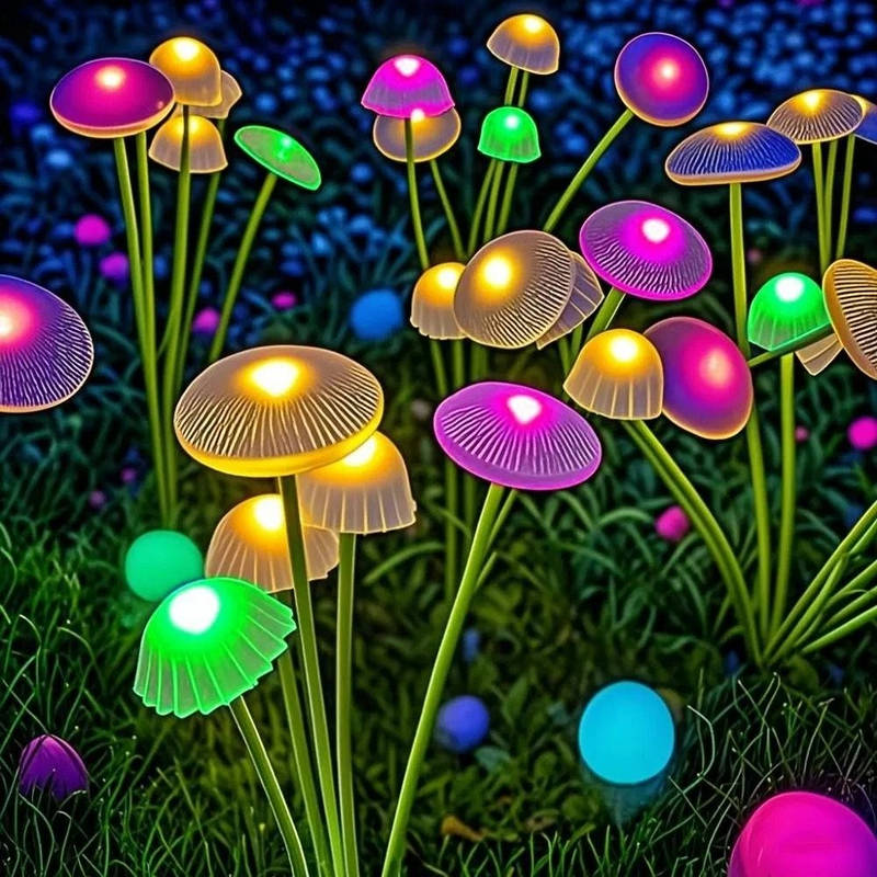 Outdoor Solar Mushroom Garden Lights LED Waterproof Dual Mode - Lenila