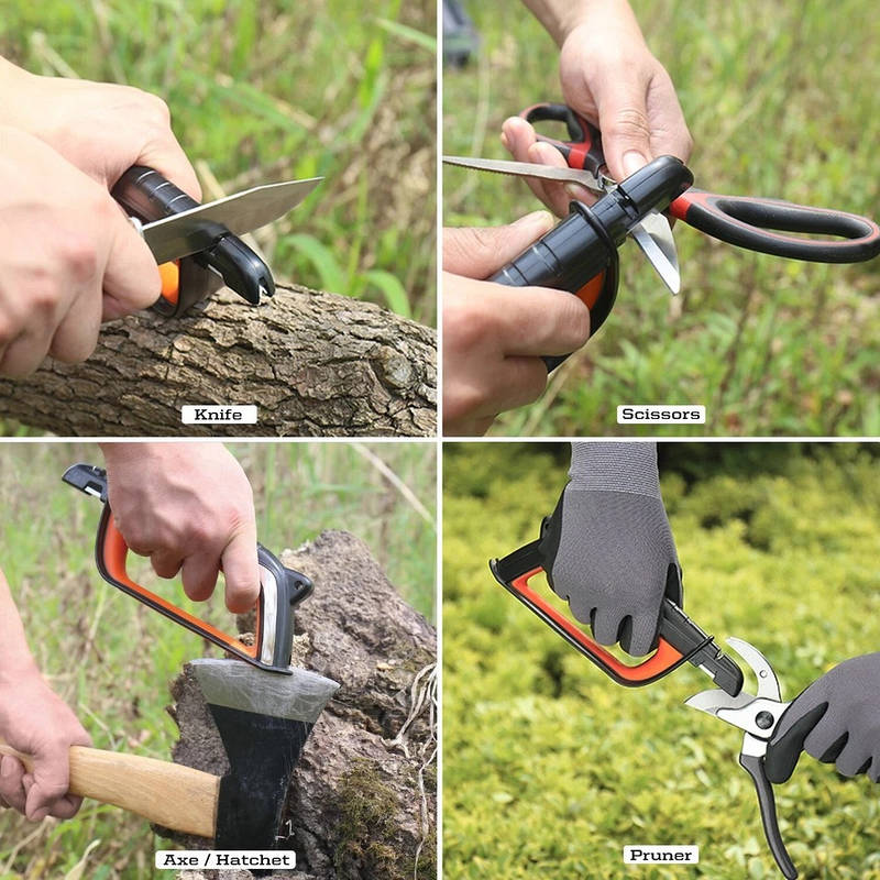 Multi-Tool Sharpener for Garden Tools Lawn Mower Blade Pruner Shears