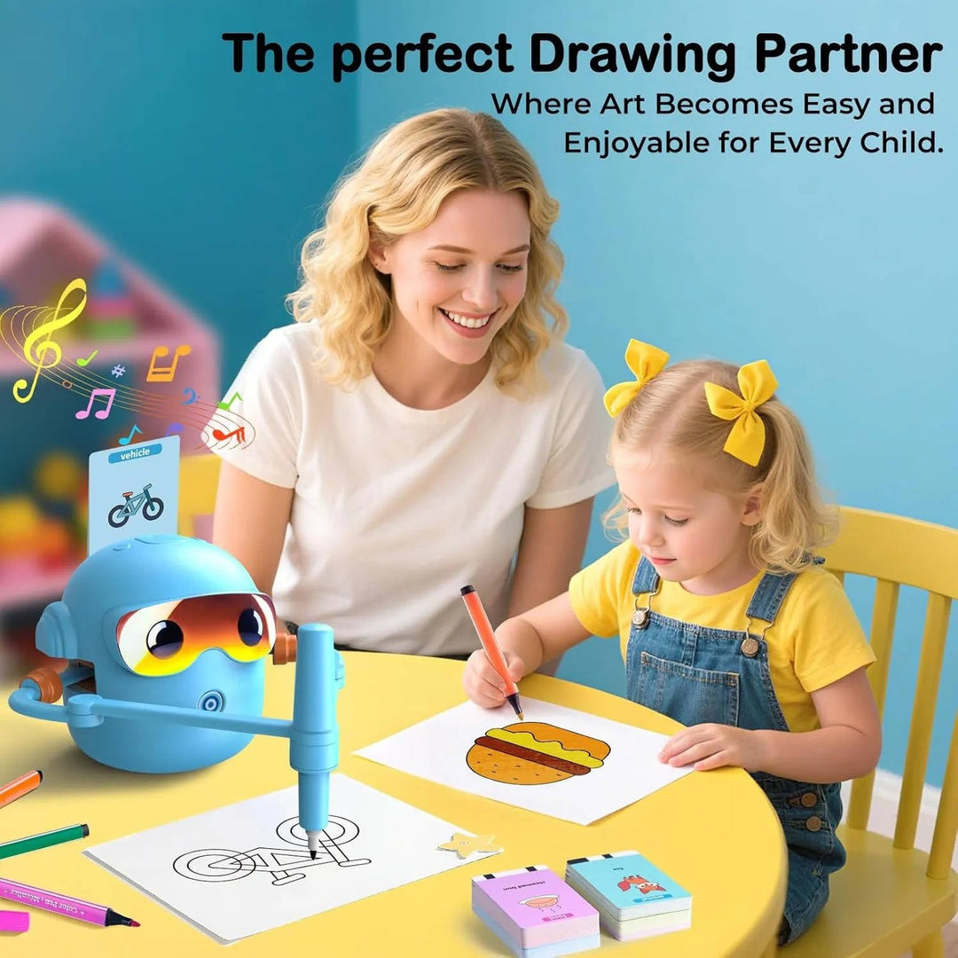 Kids Interactive Drawing Robot Stem Art Toy with Cards and Markers
