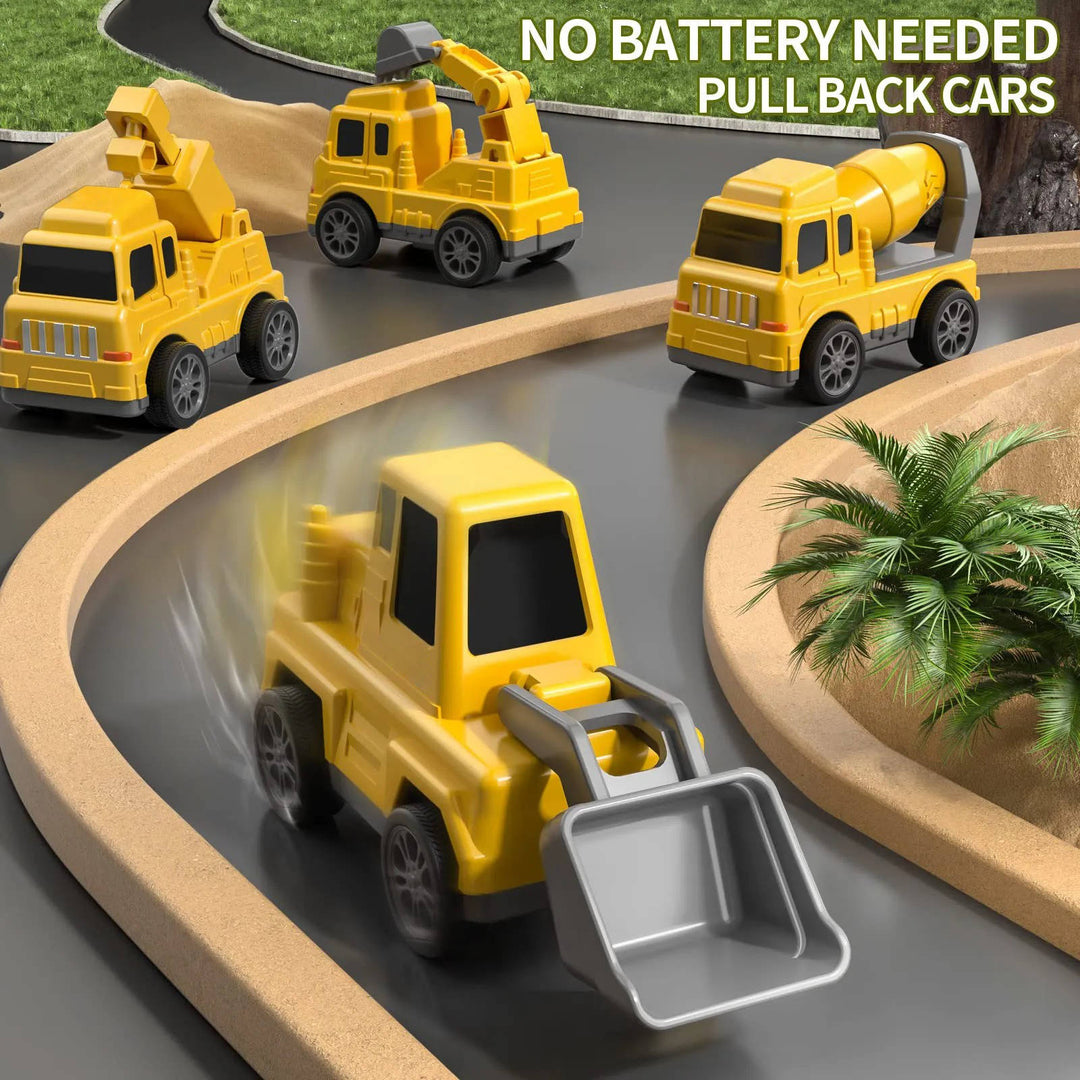 Toddler Construction Carrier Truck Toy Set Friction Powered Vehicles