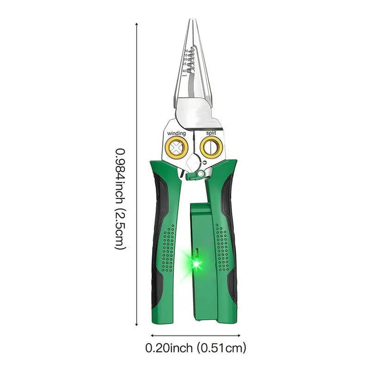 Wire Stripper and Voltage Tester Pliers with Cable Cutter and LED