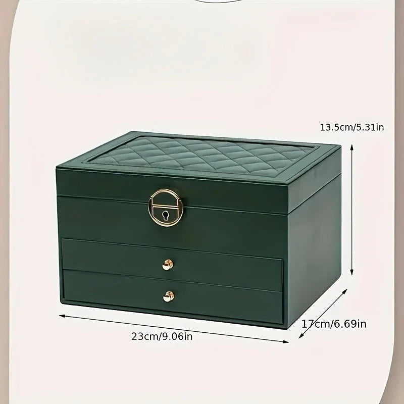 Jewelry Organizer Box Leather with Drawers