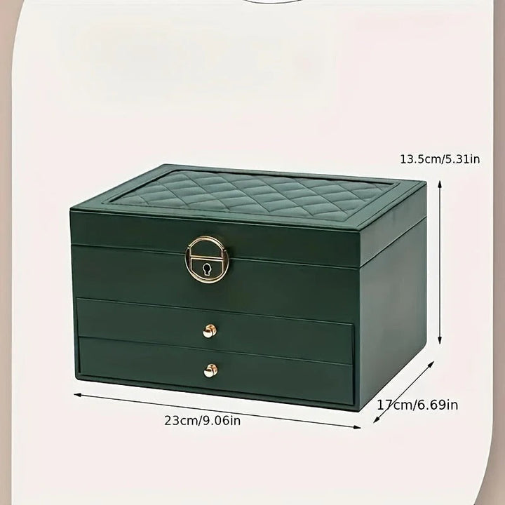 Jewelry Organizer Box Leather with Drawers
