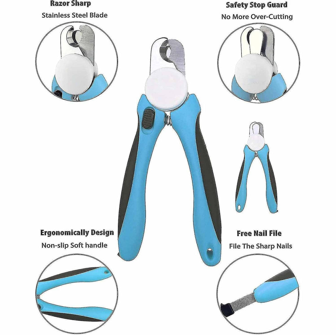 Pet Nail Clippers Stainless Steel Blades Non-Slip Handle with Safety